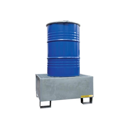 Bac de rétention conique en acier galvanisé à froid - Stockage 1 fût debout 220 litres