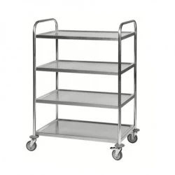 Desserte en inox 4 plateaux - Capacité 100 kg