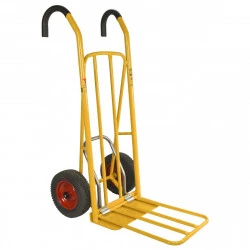Diable ergonomique à pédale de basculement et pelle repliable