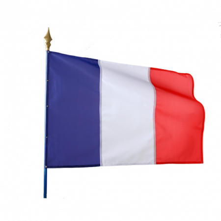 Lot écusson de façade + 3 drapeaux français ou 2 drapeaux français et 1  européen