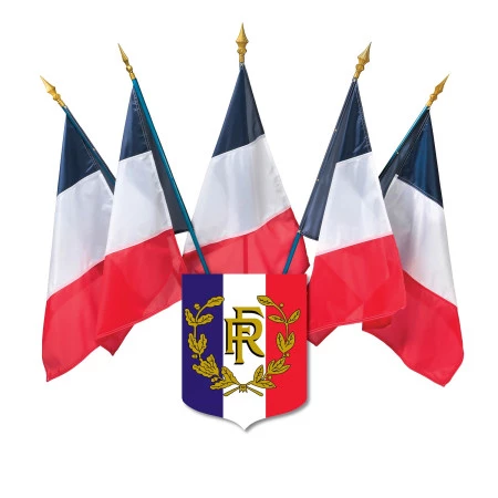 Kit écusson RF et 5 drapeaux français, Pavoisement, drapeaux et mâts