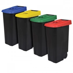 Art Plast Meuble poubelle pour tri sélectif en résine plastique pour  extérieur et intérieur (3 conteneurs)