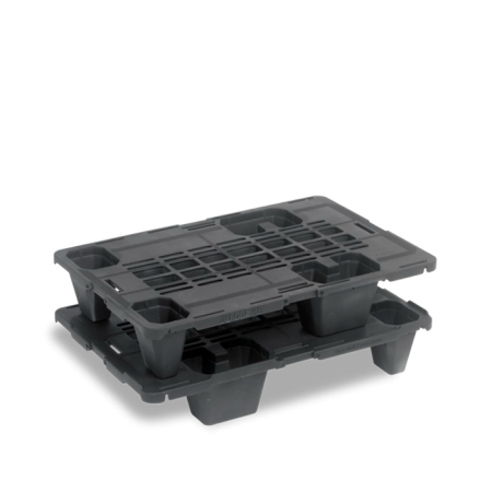 Quart-palette plastique 600x400 ajourée pour l'export Quart-palette plastique 600x400 ajourée pour l'export